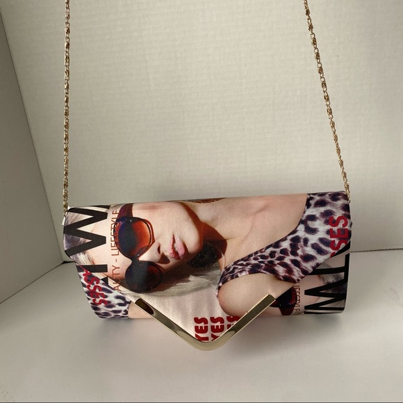 Women's Clutch Bag With Detachable Chain - Picture 1 of 10